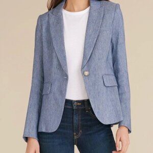 Veronica Beard Athens Cutaway Linen Dickey Jacket